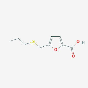 molecular formula C9H12O3S B13291603 5-[(Propylsulfanyl)methyl]furan-2-carboxylicacid 