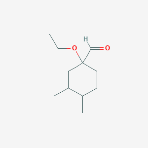 molecular formula C11H20O2 B13291645 1-Ethoxy-3,4-dimethylcyclohexane-1-carbaldehyde 