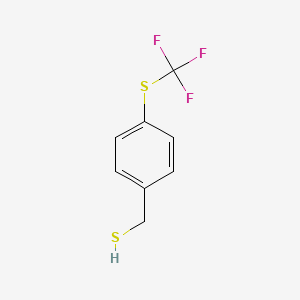 molecular formula C8H7F3S2 B13291653 (4-[(Trifluoromethyl)sulfanyl]phenyl)methanethiol 