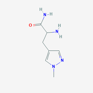 molecular formula C7H12N4O B13291677 2-Amino-3-(1-methyl-1H-pyrazol-4-yl)propanamide 
