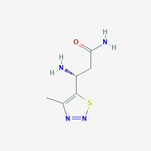 molecular formula C6H10N4OS B13291690 (3R)-3-Amino-3-(4-methyl-1,2,3-thiadiazol-5-yl)propanamide 