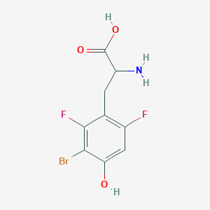 molecular formula C9H8BrF2NO3 B13291722 2-Amino-3-(3-bromo-2,6-difluoro-4-hydroxyphenyl)propanoic acid 