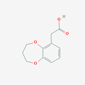 molecular formula C11H12O4 B13291733 2-(3,4-Dihydro-2H-1,5-benzodioxepin-6-yl)acetic acid 