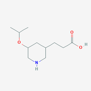 molecular formula C11H21NO3 B13291740 3-[5-(Propan-2-yloxy)piperidin-3-yl]propanoic acid 
