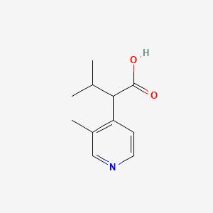 molecular formula C11H15NO2 B13291746 3-Methyl-2-(3-methylpyridin-4-yl)butanoic acid 