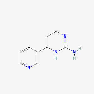 molecular formula C9H12N4 B13291785 6-(Pyridin-3-yl)-1,4,5,6-tetrahydropyrimidin-2-amine 