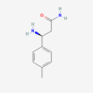 molecular formula C10H14N2O B13291787 (3S)-3-amino-3-(4-methylphenyl)propanamide 