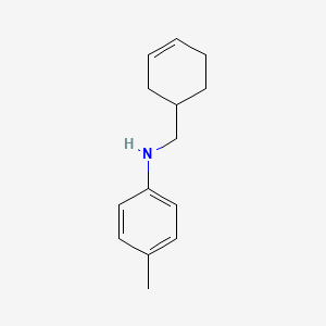 molecular formula C14H19N B13291792 N-(cyclohex-3-en-1-ylmethyl)-4-methylaniline 
