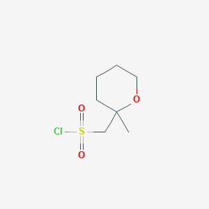 molecular formula C7H13ClO3S B13291804 (2-Methyloxan-2-yl)methanesulfonylchloride 