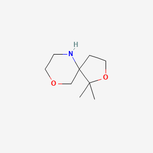 molecular formula C9H17NO2 B13291810 1,1-Dimethyl-2,9-dioxa-6-azaspiro[4.5]decane 