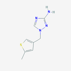 molecular formula C8H10N4S B13291834 1-[(5-Methylthiophen-3-yl)methyl]-1H-1,2,4-triazol-3-amine 