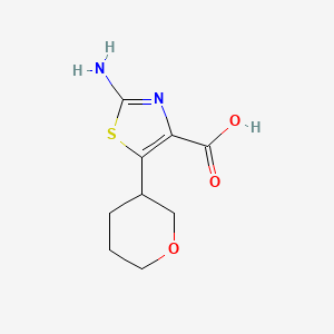 molecular formula C9H12N2O3S B13291841 2-Amino-5-(oxan-3-yl)-1,3-thiazole-4-carboxylic acid 