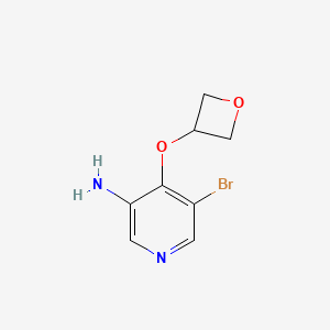 molecular formula C8H9BrN2O2 B13291851 5-Bromo-4-(oxetan-3-yloxy)pyridin-3-amine 