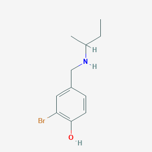 molecular formula C11H16BrNO B13291854 2-Bromo-4-{[(butan-2-yl)amino]methyl}phenol 