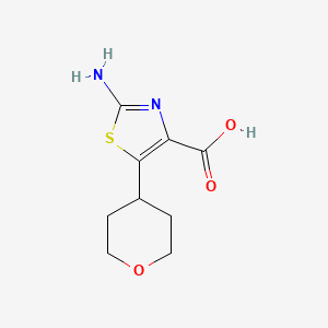 molecular formula C9H12N2O3S B13291855 2-Amino-5-(oxan-4-yl)-1,3-thiazole-4-carboxylic acid 