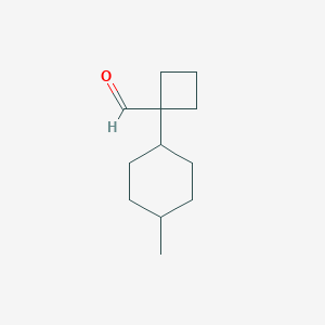 molecular formula C12H20O B13291860 1-(4-Methylcyclohexyl)cyclobutane-1-carbaldehyde 