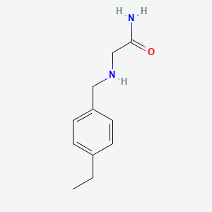 molecular formula C11H16N2O B13291865 2-{[(4-Ethylphenyl)methyl]amino}acetamide 