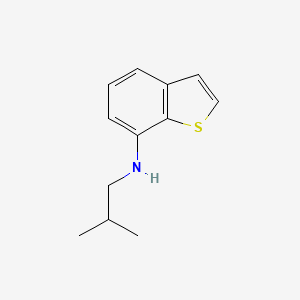 molecular formula C12H15NS B13291870 N-(2-Methylpropyl)-1-benzothiophen-7-amine 