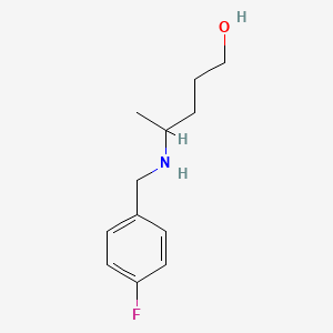 molecular formula C12H18FNO B13291875 4-{[(4-Fluorophenyl)methyl]amino}pentan-1-ol 