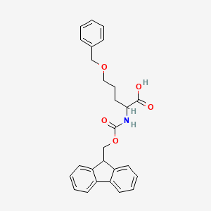 molecular formula C27H27NO5 B13291951 5-(Benzyloxy)-2-({[(9H-fluoren-9-yl)methoxy]carbonyl}amino)pentanoic acid 