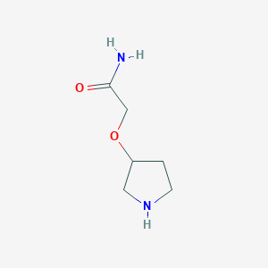molecular formula C6H12N2O2 B13291954 2-Pyrrolidin-3-yloxyacetamide 