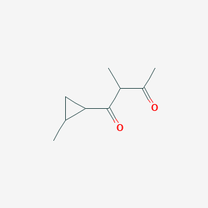 molecular formula C9H14O2 B13291958 2-Methyl-1-(2-methylcyclopropyl)butane-1,3-dione 