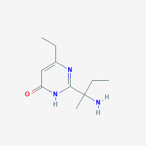 molecular formula C10H17N3O B13291963 2-(2-Aminobutan-2-yl)-6-ethyl-3,4-dihydropyrimidin-4-one 