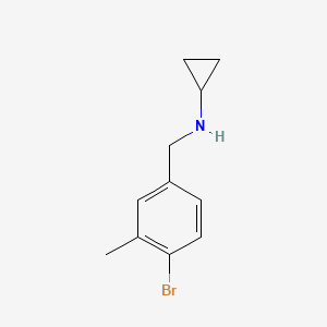 molecular formula C11H14BrN B13291975 N-[(4-bromo-3-methylphenyl)methyl]cyclopropanamine 