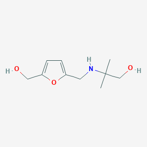 molecular formula C10H17NO3 B13291981 2-({[5-(Hydroxymethyl)furan-2-yl]methyl}amino)-2-methylpropan-1-ol 