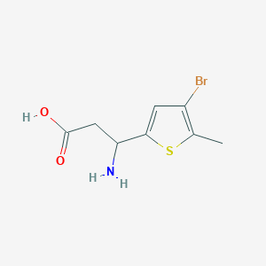 molecular formula C8H10BrNO2S B13291990 3-Amino-3-(4-bromo-5-methylthiophen-2-yl)propanoic acid 