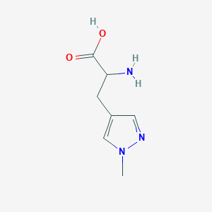 molecular formula C7H11N3O2 B13292003 2-amino-3-(1-methyl-1H-pyrazol-4-yl)propanoic acid 