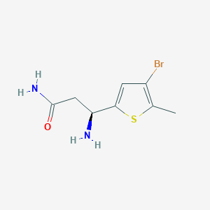 molecular formula C8H11BrN2OS B13292028 (3S)-3-Amino-3-(4-bromo-5-methylthiophen-2-yl)propanamide 
