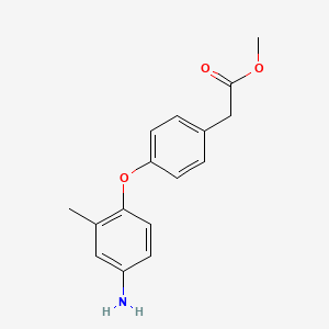 molecular formula C16H17NO3 B1329204 Methyl 2-[4-(4-amino-2-methylphenoxy)phenyl]-acetate CAS No. 946785-37-1