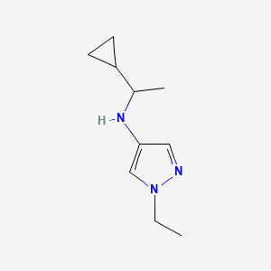molecular formula C10H17N3 B13292062 N-(1-cyclopropylethyl)-1-ethyl-1H-pyrazol-4-amine 