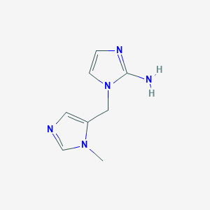 molecular formula C8H11N5 B13292086 1-[(1-Methyl-1H-imidazol-5-yl)methyl]-1H-imidazol-2-amine 