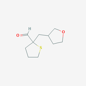 molecular formula C10H16O2S B13292108 2-(Oxolan-3-ylmethyl)thiolane-2-carbaldehyde 