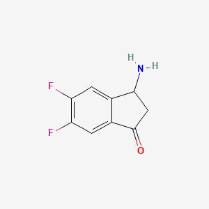 molecular formula C9H7F2NO B13292128 3-amino-5,6-difluoro-2,3-dihydro-1H-inden-1-one 