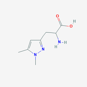 molecular formula C8H13N3O2 B13292137 2-amino-3-(1,5-dimethyl-1H-pyrazol-3-yl)propanoic acid 