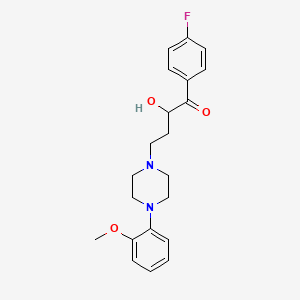 molecular formula C21H25FN2O3 B1329217 4'-Fluoro-2-hydroxy-4-(4-(o-methoxyphenyl)-1-piperazinyl)butyrophenone CAS No. 51037-51-5