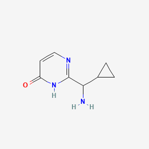 molecular formula C8H11N3O B13292219 2-[Amino(cyclopropyl)methyl]-3,4-dihydropyrimidin-4-one 