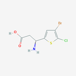 molecular formula C7H7BrClNO2S B13292252 (3R)-3-Amino-3-(4-bromo-5-chlorothiophen-2-yl)propanoic acid 