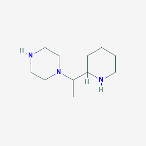 molecular formula C11H23N3 B13292271 1-[1-(Piperidin-2-yl)ethyl]piperazine 