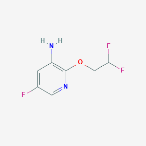 molecular formula C7H7F3N2O B13292280 2-(2,2-Difluoroethoxy)-5-fluoropyridin-3-amine 