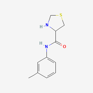 molecular formula C11H14N2OS B13292289 N-(3-methylphenyl)-1,3-thiazolidine-4-carboxamide 