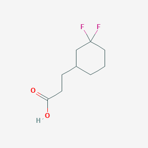 molecular formula C9H14F2O2 B13292293 3-(3,3-Difluorocyclohexyl)propanoic acid 