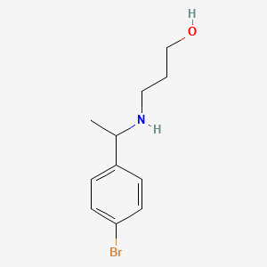 molecular formula C11H16BrNO B13292295 3-{[1-(4-Bromophenyl)ethyl]amino}propan-1-ol 