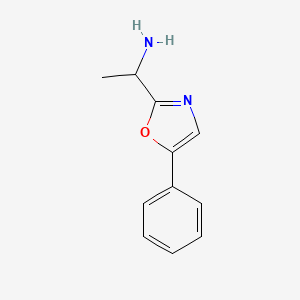 molecular formula C11H12N2O B13292312 1-(5-Phenyl-1,3-oxazol-2-yl)ethan-1-amine 