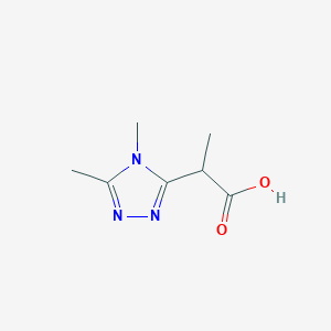molecular formula C7H11N3O2 B13292316 2-(Dimethyl-4H-1,2,4-triazol-3-yl)propanoic acid 