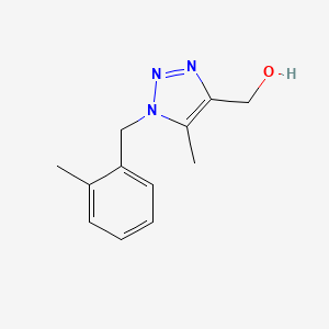 molecular formula C12H15N3O B13292326 {5-methyl-1-[(2-methylphenyl)methyl]-1H-1,2,3-triazol-4-yl}methanol 