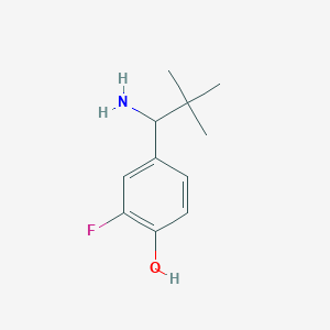 molecular formula C11H16FNO B13292330 4-(1-Amino-2,2-dimethylpropyl)-2-fluorophenol 